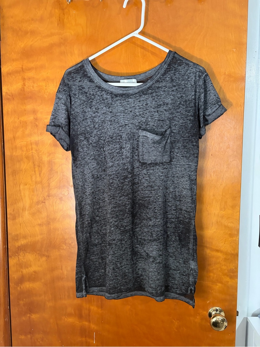 Awake Black Mineral Wash Short Sleeve Pocket Tee, guessing size is M